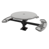 RHINO 46" Wheelchair Accessible Round Solid Top Thermoplastic Polyolefin Coated Grey Pedestal Picnic Table