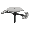 RHINO 46" Wheelchair Accessible Round Solid Top Thermoplastic Polyolefin Coated Grey Pedestal Picnic Table
