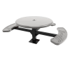 RHINO 46" Wheelchair Accessible Round Solid Top Thermoplastic Polyolefin Coated Grey Pedestal Picnic Table