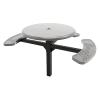 RHINO 46" Wheelchair Accessible Round Solid Top Thermoplastic Polyolefin Coated Grey Pedestal Picnic Table