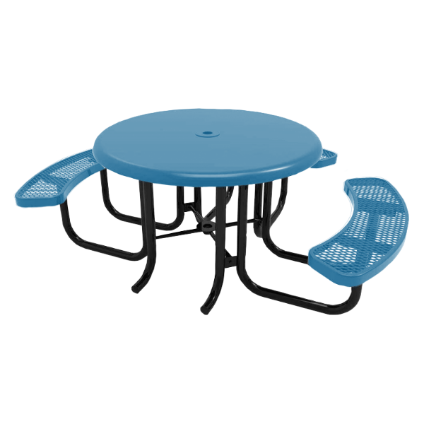 RHINO 46" Wheelchair Accessible Round Solid Top Thermoplastic Polyolefin Coated Picnic Table - Quick Ship