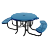 RHINO 46" Wheelchair Accessible Round Solid Top Thermoplastic Polyolefin Coated Picnic Table - Quick Ship