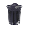Elite Series 32 Gallon Skyline Thermoplastic Trash Receptacle With Top And Liner