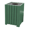 1	32 Gallon Recycled Plastic Square Hinged Trash Receptacle, Landmark Collection