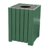 1	32 Gallon Recycled Plastic Square Hinged Trash Receptacle, Landmark Collection