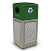 42 Gallon Recycle Top Plastic Trash Receptacle With Decorative Reeds Stainless Steel Panels