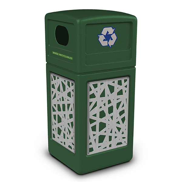 42 Gallon Intermingle Stainless Steel Paneled Recycle Receptacle