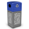 42 Gallon Intermingle Stainless Steel Paneled Recycle Receptacle