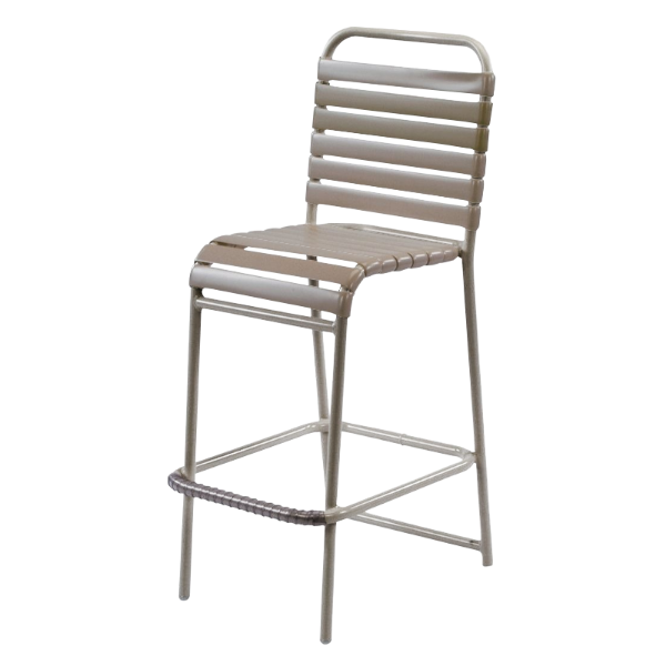 St. Maarten Vinyl Strap Bar Stool - Commercial Aluminum Frame