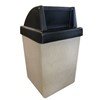 53 Gallon Commercial Concrete Square Trash Receptacle With Push Door Top