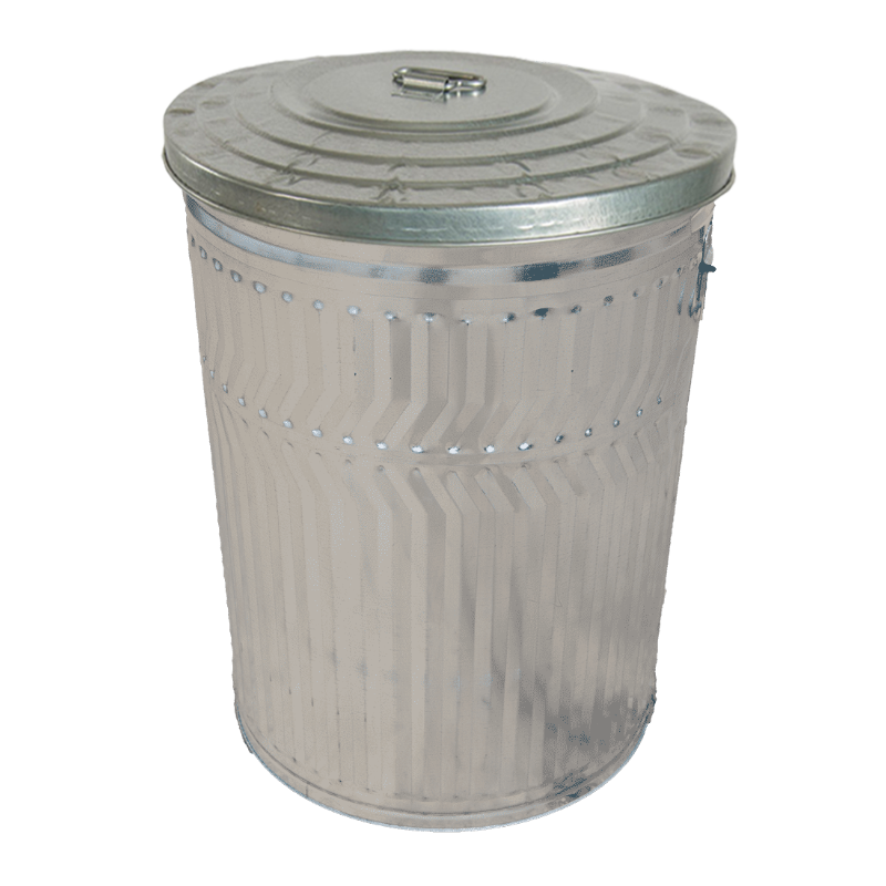 20 Gallon Galvanized Steel Trash Can Furniture Leisure