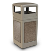 42 Gallon Stone Tec Commercial Square Plastic Trash Receptacle With Dome Lid