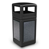 42 Gallon Stone Tec Commercial Square Plastic Trash Receptacle With Dome Lid