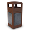 42 Gallon Stone Tec Commercial Square Plastic Trash Receptacle With Dome Lid