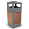 42 Gallon Stone Tec Commercial Square Plastic Trash Receptacle With Dome Lid