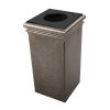 30 Gallon Stone Tec Commercial Square Polymer Concrete Fiberglass Trash Receptacle