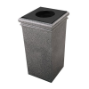 30 Gallon Stone Tec Commercial Square Polymer Concrete Fiberglass Trash Receptacle