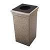 30 Gallon Stone Tec Commercial Square Polymer Concrete Fiberglass Trash Receptacle