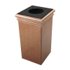 30 Gallon Stone Tec Commercial Square Polymer Concrete Fiberglass Trash Receptacle