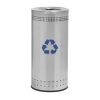 25 Gallon Precision Steel Round Recycling Receptacle With Recycler Top