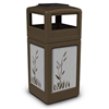 42 Gallon Stainless Steel CATTAILS Receptacle with Ash Tray Top