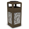 42 Gallon Ashtray Top Plastic Trash Receptacle With Decorative Intermingle Stainless Steel Panels