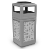 42 Gallon Ashtray Top Plastic Trash Receptacle With Decorative Intermingle Stainless Steel Panels