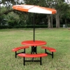 42 Round Fiberglass Picnic Table with Steel Frame Scene