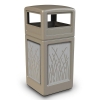 42 Gallon Dome Top Plastic Trash Receptacle With Decorative Reeds Stainless Steel Panels