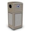 42 Gallon Recycle Top Plastic Trash Receptacle With Decorative Horizontal Lines Stainless Steel Panels