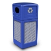 42 Gallon Recycle Top Plastic Trash Receptacle With Decorative Horizontal Lines Stainless Steel Panels