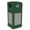 42 Gallon Recycle Top Plastic Trash Receptacle With Decorative Horizontal Lines Stainless Steel Panels