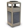42 Gallon Stone Tec Commercial Square Plastic Trash Receptacle With Ashtray And Dome Lid
