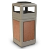 42 Gallon Stone Tec Commercial Square Plastic Trash Receptacle With Ashtray And Dome Lid