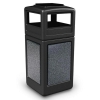 42 Gallon Stone Tec Commercial Square Plastic Trash Receptacle With Ashtray And Dome Lid