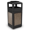 42 Gallon Stone Tec Commercial Square Plastic Trash Receptacle With Ashtray And Dome Lid