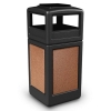 42 Gallon Stone Tec Commercial Square Plastic Trash Receptacle With Ashtray And Dome Lid