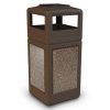 42 Gallon Stone Tec Commercial Square Plastic Trash Receptacle With Ashtray And Dome Lid