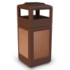 42 Gallon Stone Tec Commercial Square Plastic Trash Receptacle With Ashtray And Dome Lid