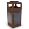 42 Gallon Stone Tec Commercial Square Plastic Trash Receptacle With Ashtray And Dome Lid