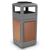 42 Gallon Stone Tec Commercial Square Plastic Trash Receptacle With Ashtray And Dome Lid