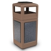 42 Gallon Stone Tec Commercial Square Plastic Trash Receptacle With Ashtray And Dome Lid
