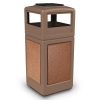 42 Gallon Stone Tec Commercial Square Plastic Trash Receptacle With Ashtray And Dome Lid
