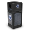 42 Gallon Stone Tec Recycling Commercial Square Plastic Trash Receptacle With Dome Lid