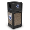 42 Gallon Stone Tec Recycling Commercial Square Plastic Trash Receptacle With Dome Lid