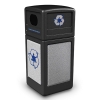 42 Gallon Stone Tec Recycling Commercial Square Plastic Trash Receptacle With Dome Lid