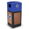 42 Gallon Stone Tec Recycling Commercial Square Plastic Trash Receptacle With Dome Lid