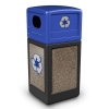 42 Gallon Stone Tec Recycling Commercial Square Plastic Trash Receptacle With Dome Lid