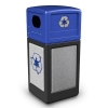 42 Gallon Stone Tec Recycling Commercial Square Plastic Trash Receptacle With Dome Lid