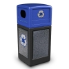 42 Gallon Stone Tec Recycling Commercial Square Plastic Trash Receptacle With Dome Lid